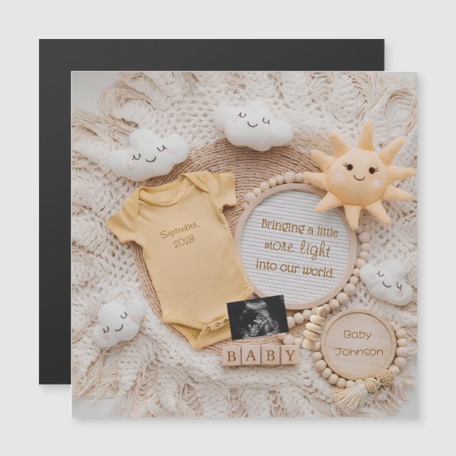 Tarjeta de anuncio de embarazo Little ray of Sunsh (Anverso/Reverso)
