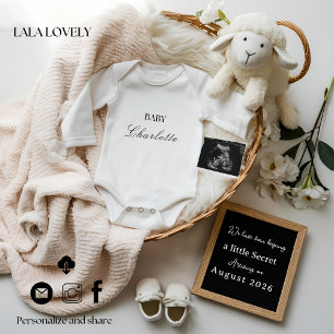 Tarjeta de anuncio de embarazo neutra y adorable