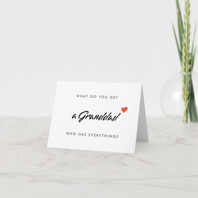 Tarjeta de anuncio de embarazo para bisabuelo (Anverso)