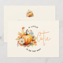Tarjeta de Anuncio de Embarazo Pumpkin Cutie