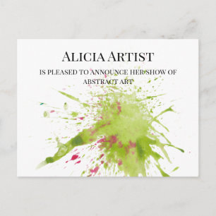 TARJETA DE ANUNCIO DE EXPOSICIÓN EN GALERÍA DE ART