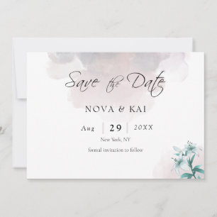 Tarjeta de Anuncio de Fecha – Arte Floral Elegante