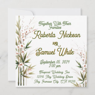 Tarjeta de anuncio de fecha de Bamboo Serenity Fla