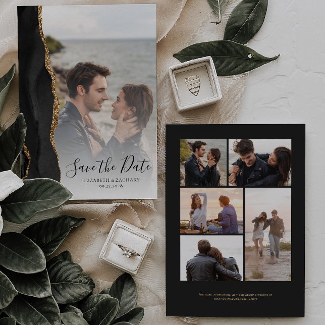Tarjeta de Anuncio de Fecha de Boda con 6 Fotos de (Subido por el creador)