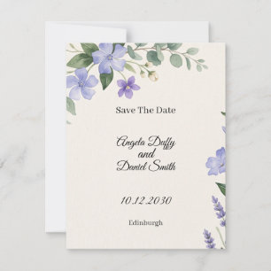 Tarjeta de anuncio de fecha de boda con Cardo de C