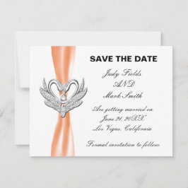 Tarjeta de Anuncio de Fecha de Boda con Cisnes de