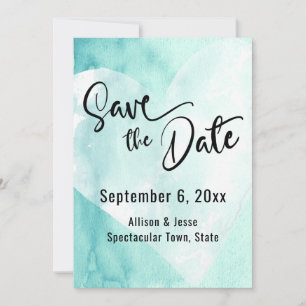 Tarjeta de Anuncio de Fecha de Boda con Corazón de