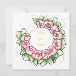 Tarjeta de anuncio de fecha de boda con corona de 