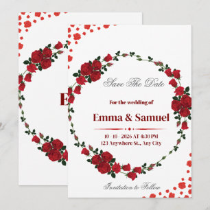 Tarjeta de Anuncio de Fecha de Boda con Corona de