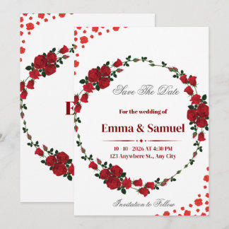 Tarjeta de Anuncio de Fecha de Boda con Corona de 