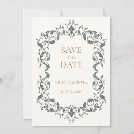 Tarjeta de anuncio de fecha de boda con diseño de 