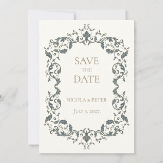 Tarjeta de anuncio de fecha de boda con diseño de