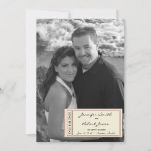 Tarjeta de anuncio de fecha de boda con entrada at
