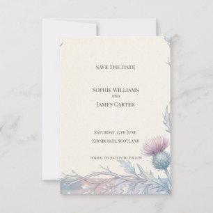 Tarjeta de anuncio de fecha de boda con flor silve