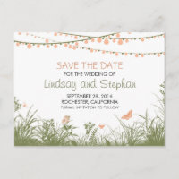 Tarjeta de anuncio de fecha de boda con flores sil