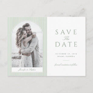 Tarjeta de anuncio de fecha de boda con foto de ar