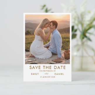 tarjeta de anuncio de fecha de boda con foto de pu