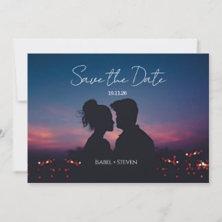 Tarjeta de anuncio de fecha de boda con foto de si
