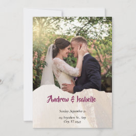 Tarjeta de anuncio de fecha de boda con foto doble