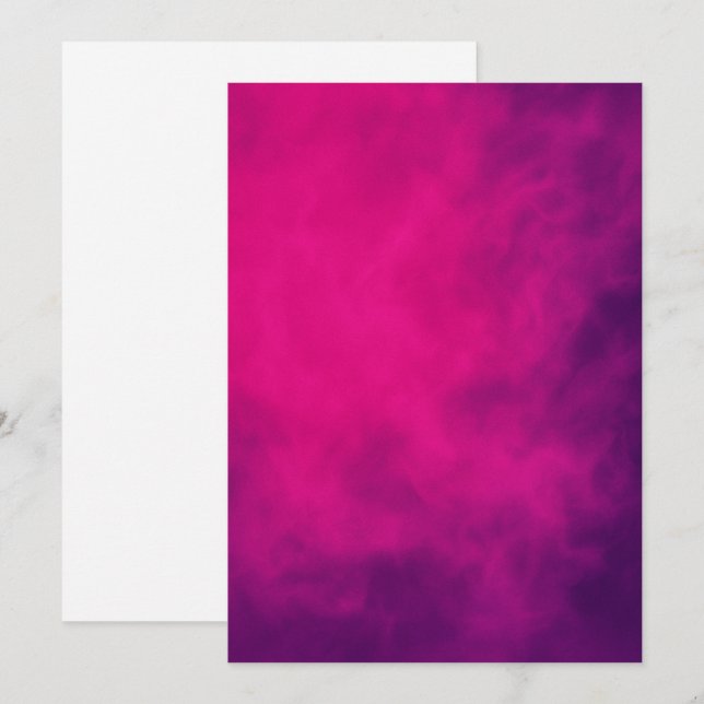 Tarjeta de Anuncio de Fecha de Boda con Humo Rosa  (Anverso / Reverso)