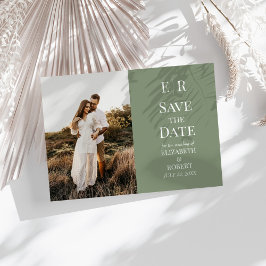 Tarjeta de Anuncio de Fecha de Boda con Monograma 
