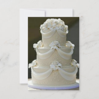 Tarjeta de anuncio de fecha de boda con pastel de 