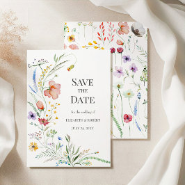 Tarjeta de Anuncio de Fecha de Boda con Pradera de