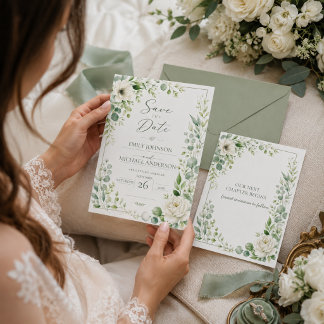 Tarjeta de anuncio de fecha de boda con temática b
