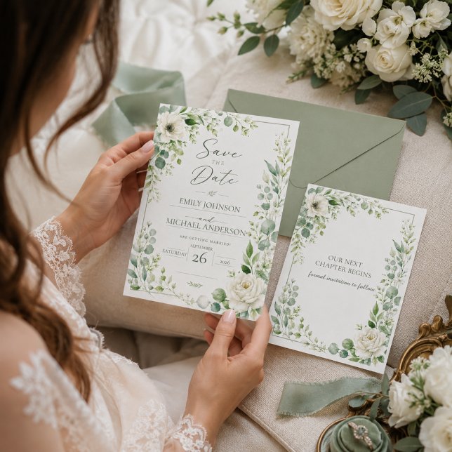 Tarjeta de anuncio de fecha de boda con temática b (Subido por el creador)