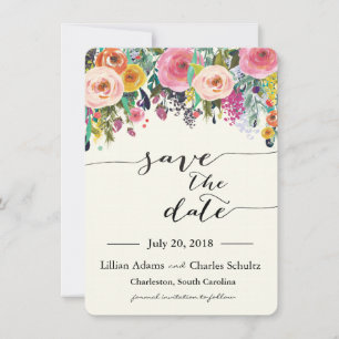 Tarjeta de Anuncio de Fecha de Boda de Jardín Romá