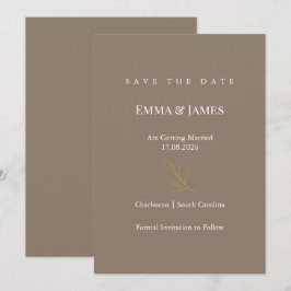 Tarjeta de Anuncio de Fecha de Boda Minimalista El