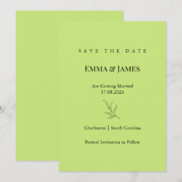 Tarjeta de Anuncio de Fecha de Boda Minimalista El