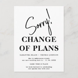 Tarjeta de anuncio de fecha de boda pospuesta