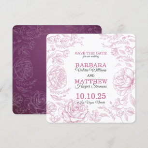 Tarjeta de anuncio de fecha de boda Romántica Marr