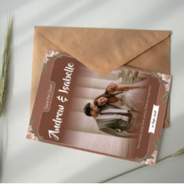Tarjeta de anuncio de fecha de boda Simple Arco Bo