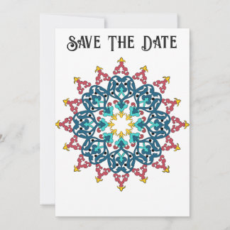 Tarjeta de anuncio de fecha de bodas con azulejo m