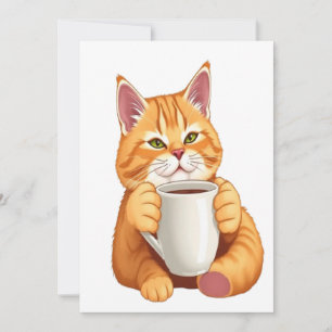 Tarjeta de Anuncio de Fecha de Bodas con Café y Ga