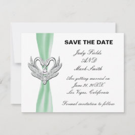 Tarjeta de Anuncio de Fecha de Bodas con Cisnes de
