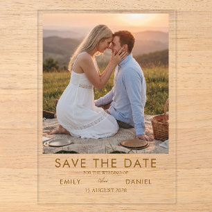 tarjeta de anuncio de fecha de bodas con foto de p