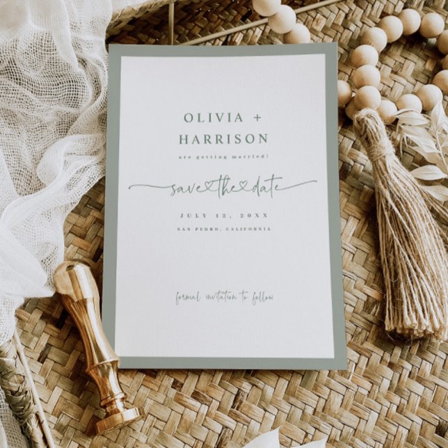 Tarjeta de anuncio de fecha de bodas con foto y ma (Subido por el creador)