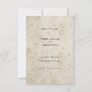 Tarjeta de anuncio de fecha de Grey Rose