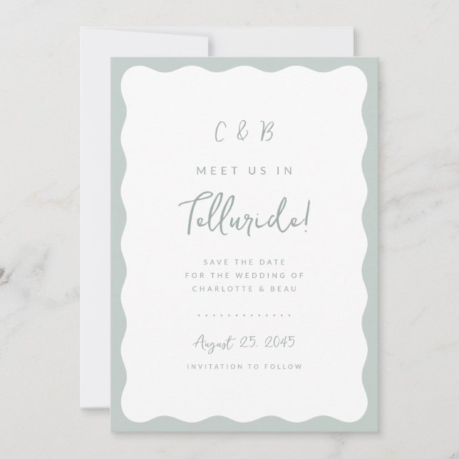 Tarjeta de anuncio de fecha de guardado con foto d (Anverso)