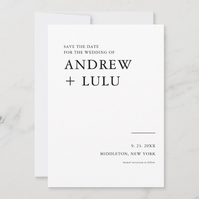 Tarjeta de anuncio de fecha de guardado de escritu (Anverso)