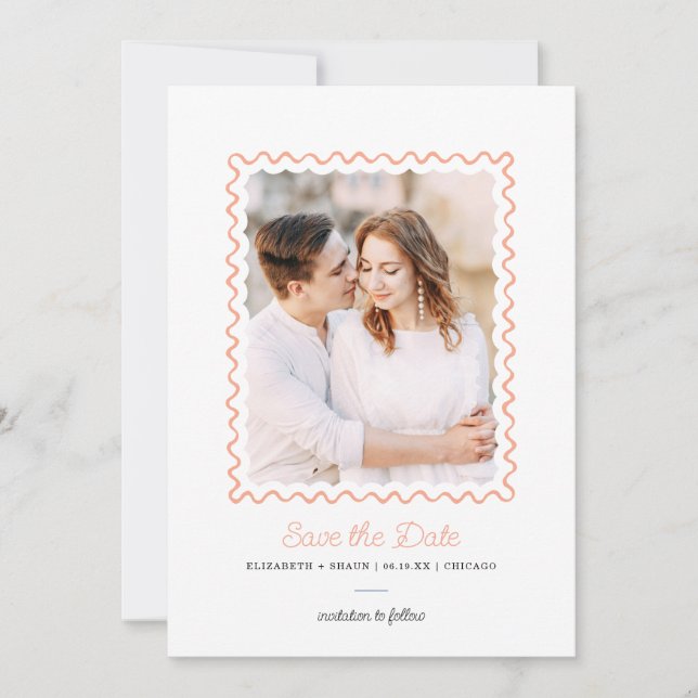 Tarjeta de Anuncio de Fecha de Guardado de Foto co (Anverso)