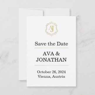 Tarjeta de Anuncio de Fecha de Imperial Luxe – Est