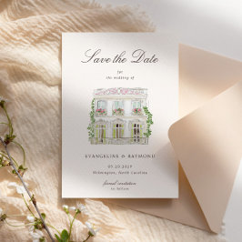 Tarjeta de anuncio de fecha de manor de acuarela e