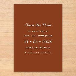 Tarjeta de anuncio de fecha de terracota