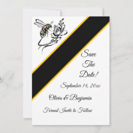Tarjeta de Anuncio de Fecha de Timeless Luxury Bee