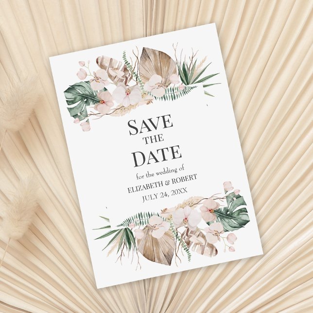 Tarjeta de Anuncio de Fecha de Tropical Orquídea y (Subido por el creador)