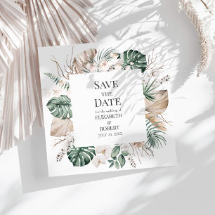 Tarjeta de Anuncio de Fecha de Tropical Orquídea y